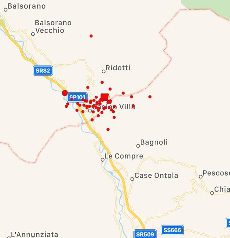 terremoto lazio abruzzo 8 novembre 2019