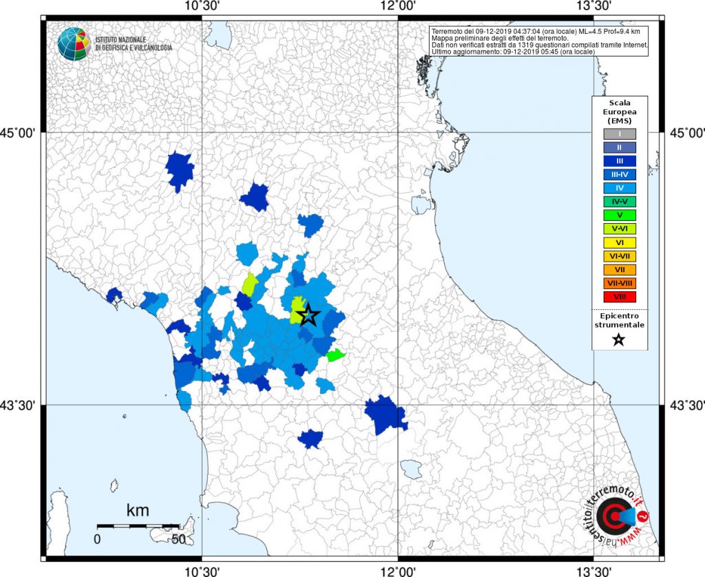 terremoto oggi toscana