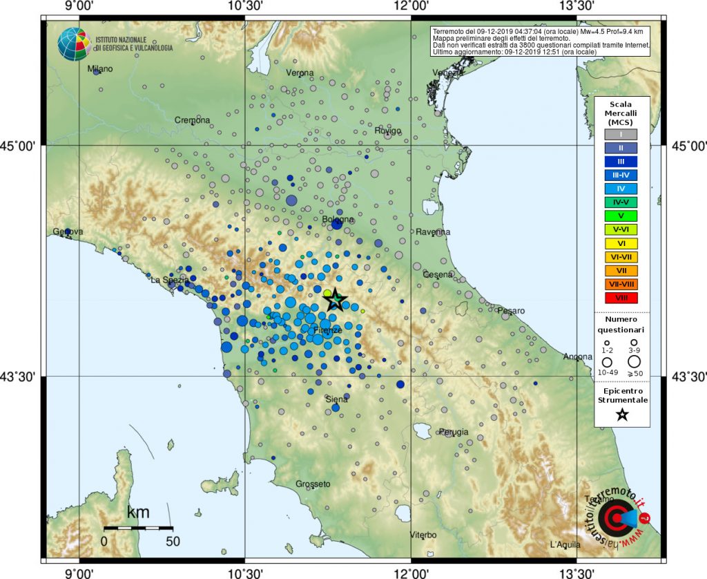 terremoto sciame sismico mugello