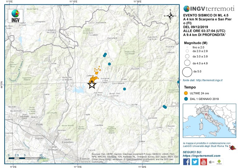 terremoto toscana sciame sismico