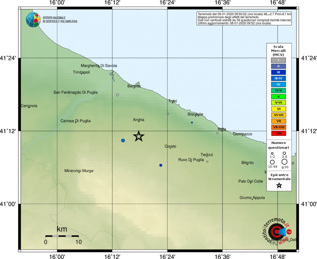terremoto Puglia Andria