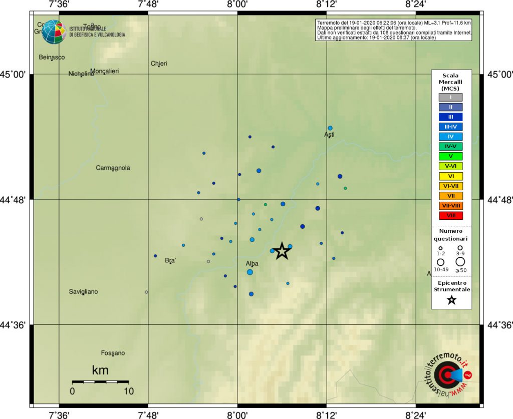 terremoto cuneo neive