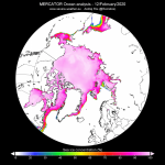 Meteo, il potente Vortice Polare e gli effetti positivi sul ghiaccio dell’Artico: estensione più grande per l’inizio di Febbraio degli ultimi 11 anni