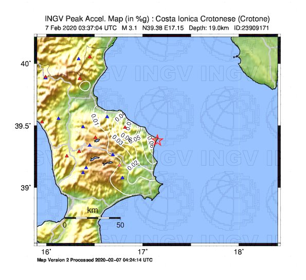 terremoto costa crotone cirò marina