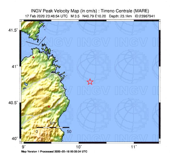 terremoto tirreno olbia sardegna