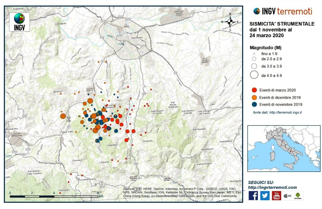 sciame sismico benevento