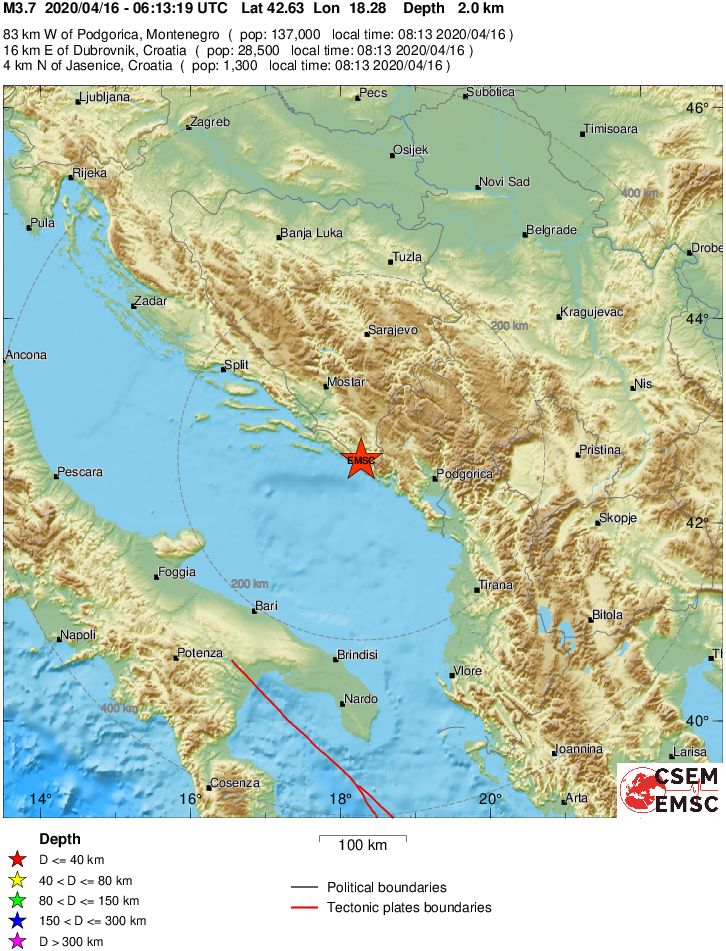 terremoto bosnia croazia