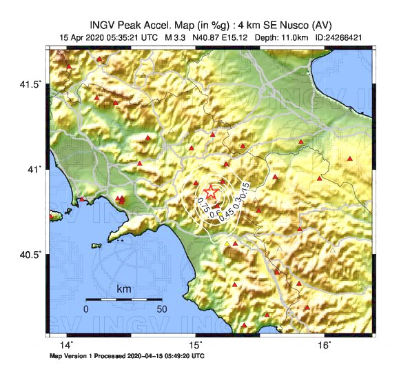 terremoto campania oggi