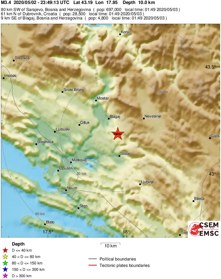 terremoto bosnia