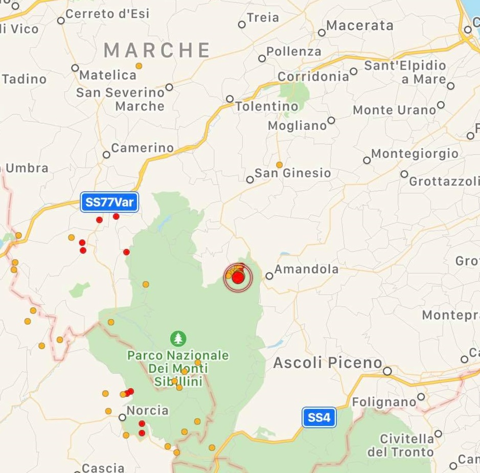 terremoto oggi marche ascoli