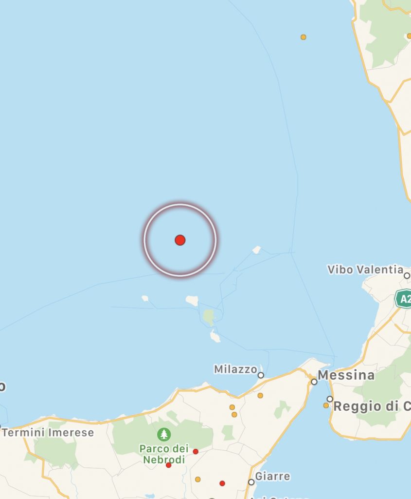 Terremoto Tirreno isole eolie