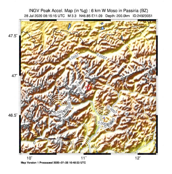 terremoto moso in passiria bolzano