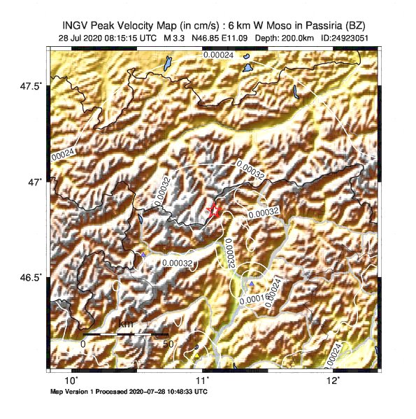 terremoto moso in passiria bolzano