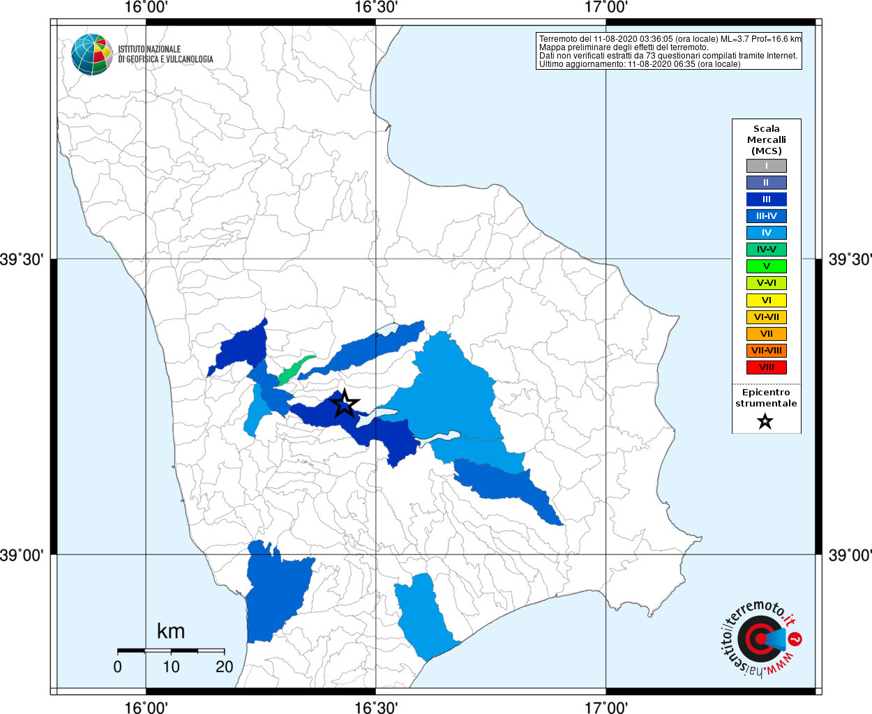 terremoto cosenza calabria oggi