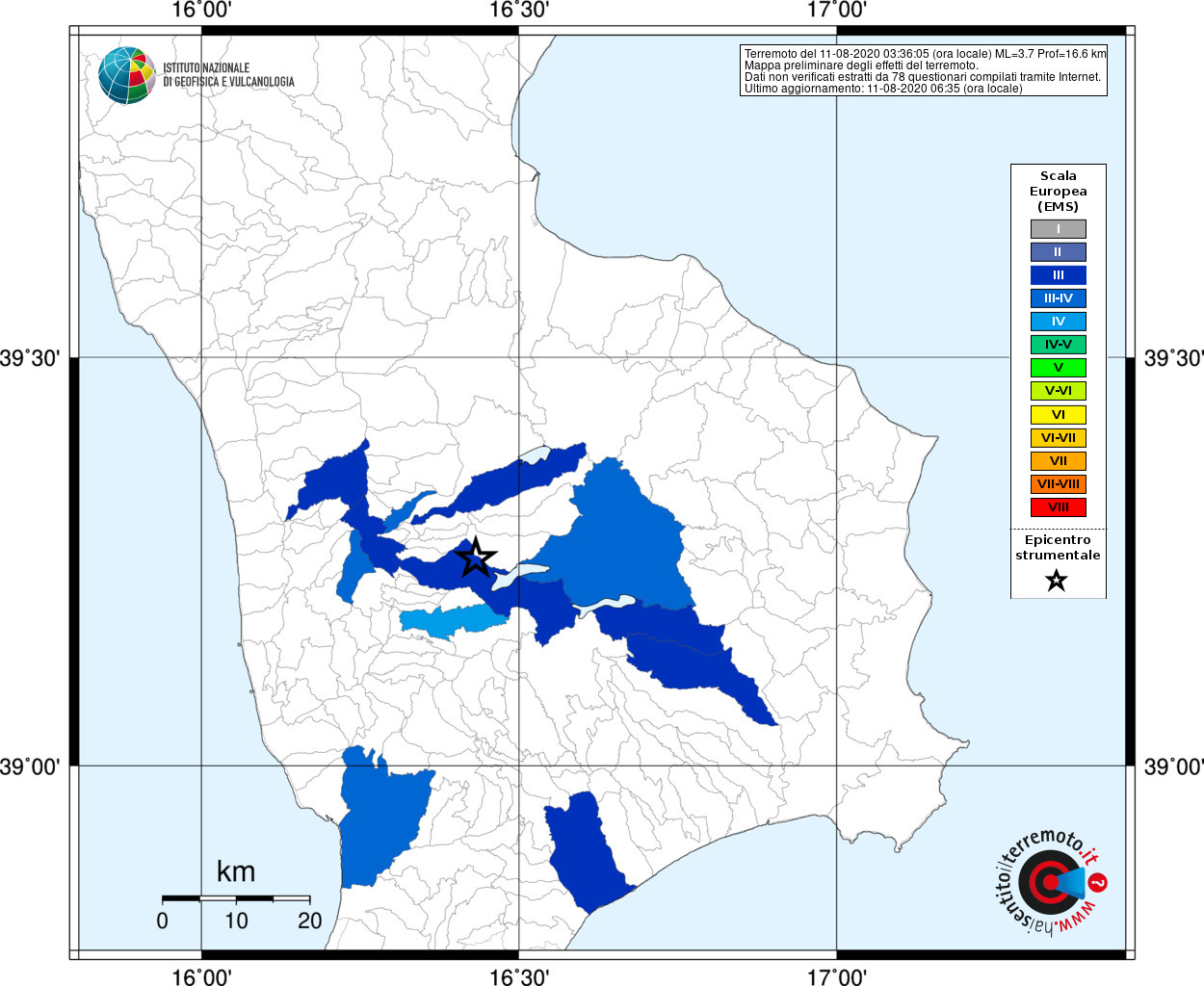 terremoto cosenza calabria oggi