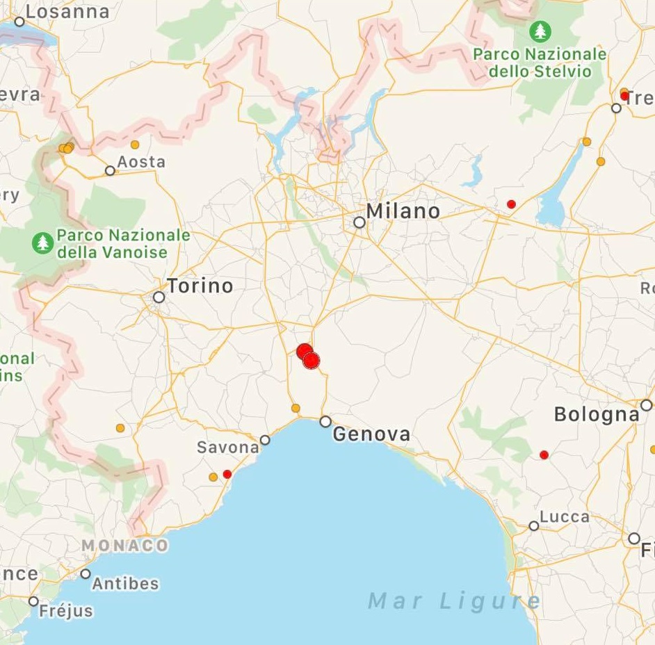 terremoto piemonte oggi