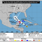 L’uragano Delta si rafforza, ora è un mostro di categoria 4: allarme nello Yucatan, landfall atteso domani [FOTO]