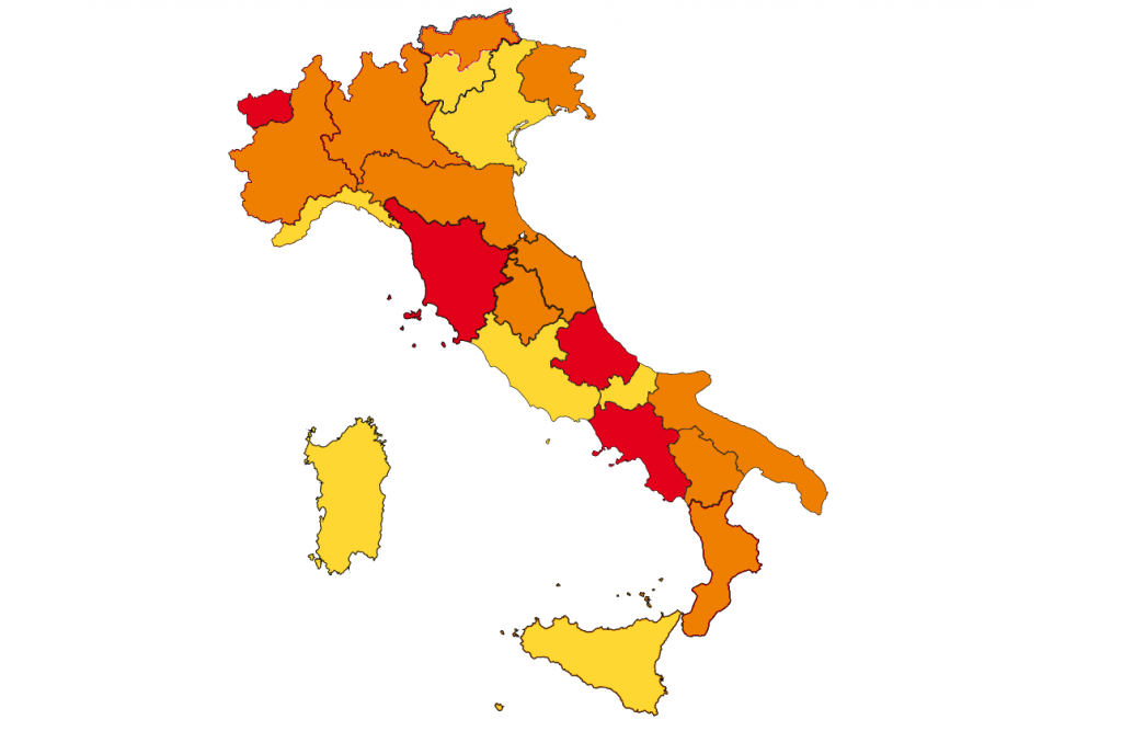 coronavirus dpcm colori regioni 29 novembre