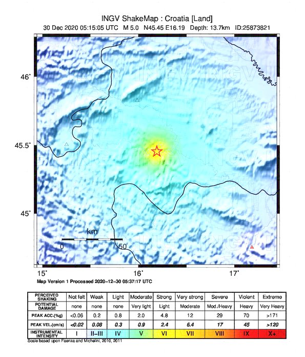 terremoto croazia oggi