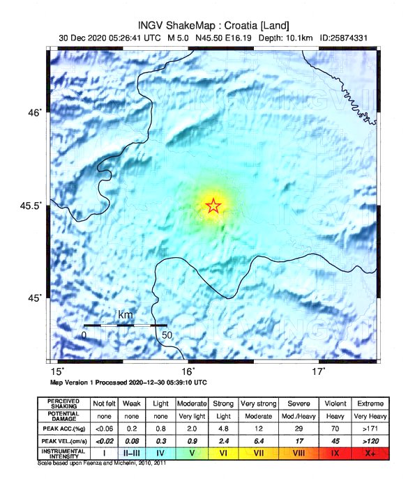 terremoto croazia oggi