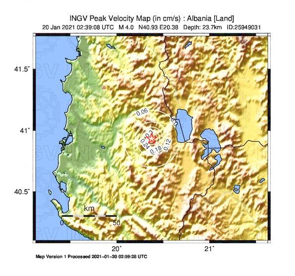 terremoto oggi albania