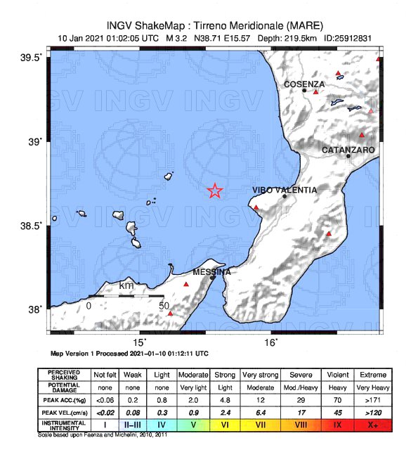 terremoto tirreno calabria eolie