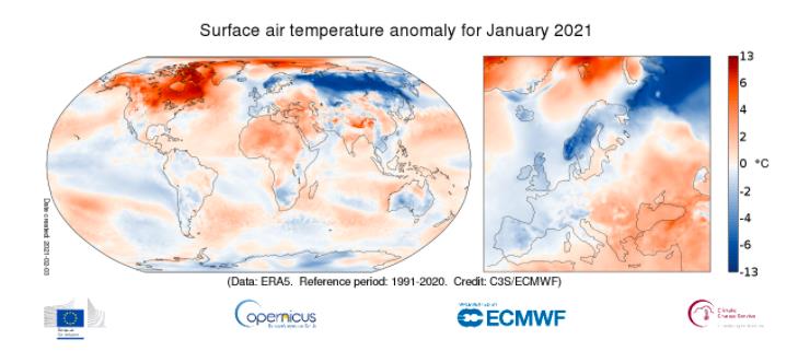 temperature gennaio copernicus