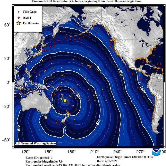 Terremoto M. 7.5 alle Loyalty Islands, finisce l’allerta tsunami