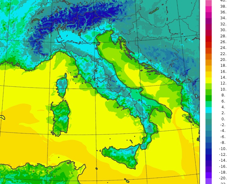 temperature minime oggi italia