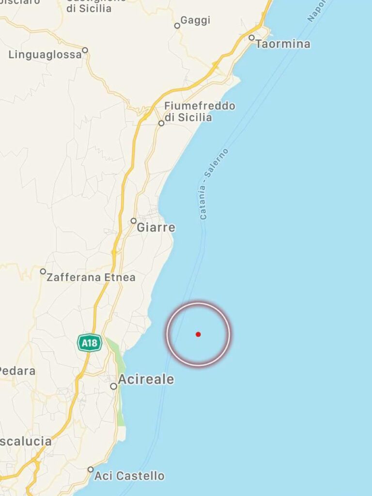 terremoto costa catania