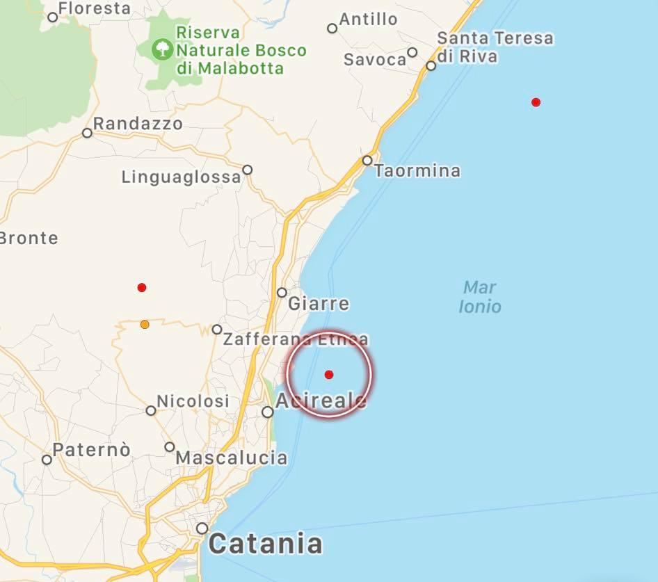 terremoto costa catania