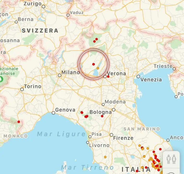 Scossa di terremoto sul Lago di Garda magnitudo 3.0, oggi