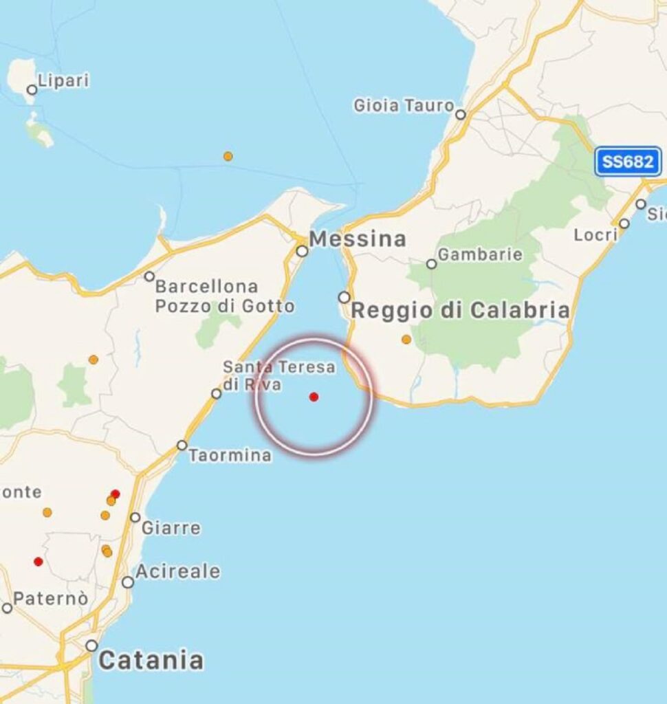 Terremoto Nello Stretto Di Messina, Scossa Nello Ionio [DATI E MAPPE]