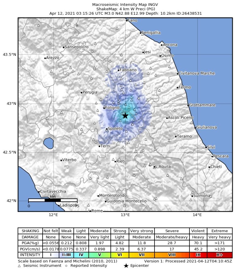 terremoto preci perugia umbria