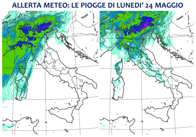 allerta meteo lunedì 24 maggio