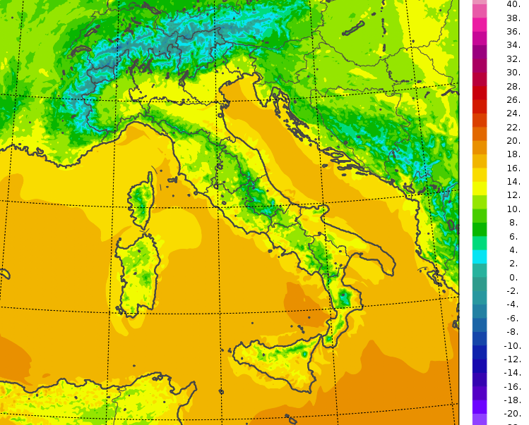 temperature minime italia oggi