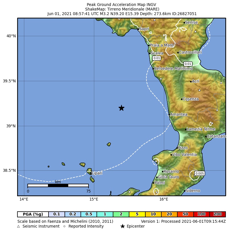 terremoto basso tirreno calabria