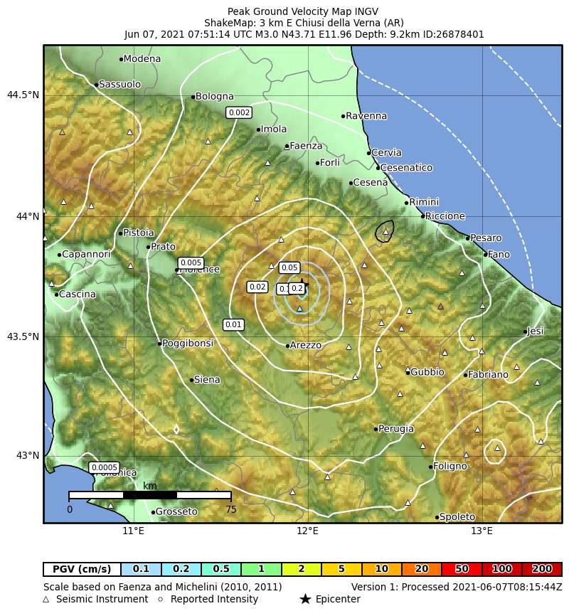 Terremoto in Toscana scossa avvertita ad Arezzo epicentro a