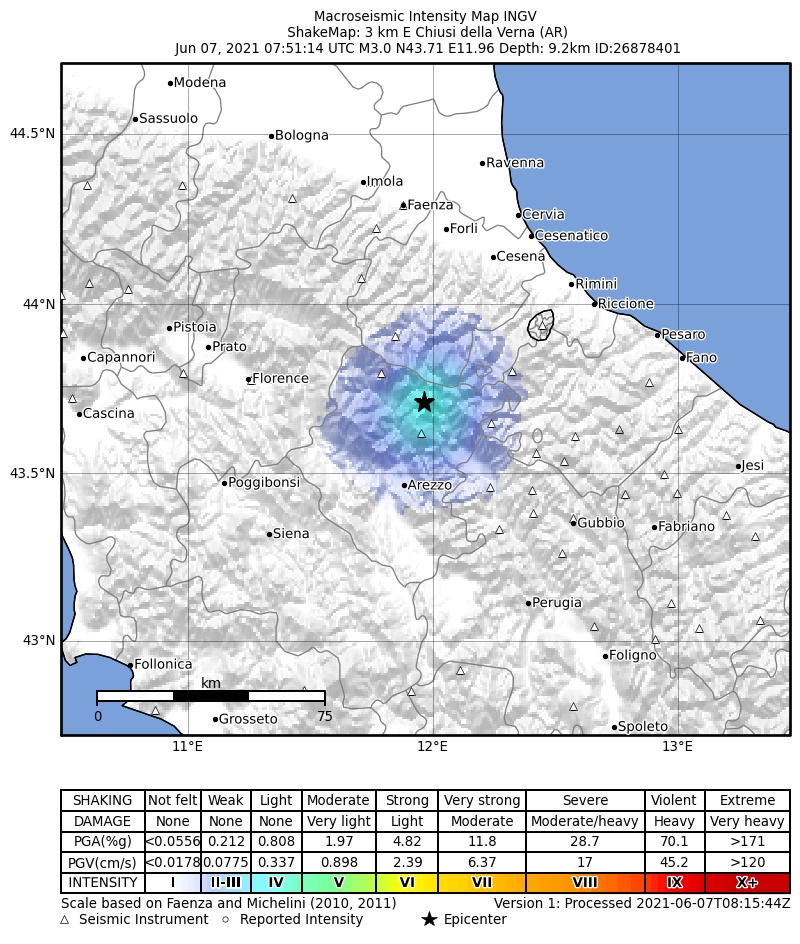 Terremoto in Toscana scossa avvertita ad Arezzo epicentro a