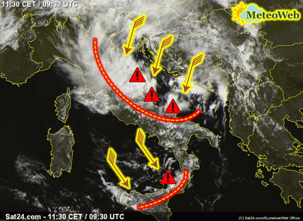 allerta meteo italia ciclone sud