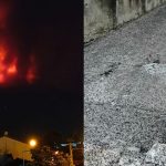 Etna, maestosa fontana di lava e paurosa nube eruttiva alta 11 km: paesi etnei “bombardati” da cenere e pietre vulcaniche [FOTO]