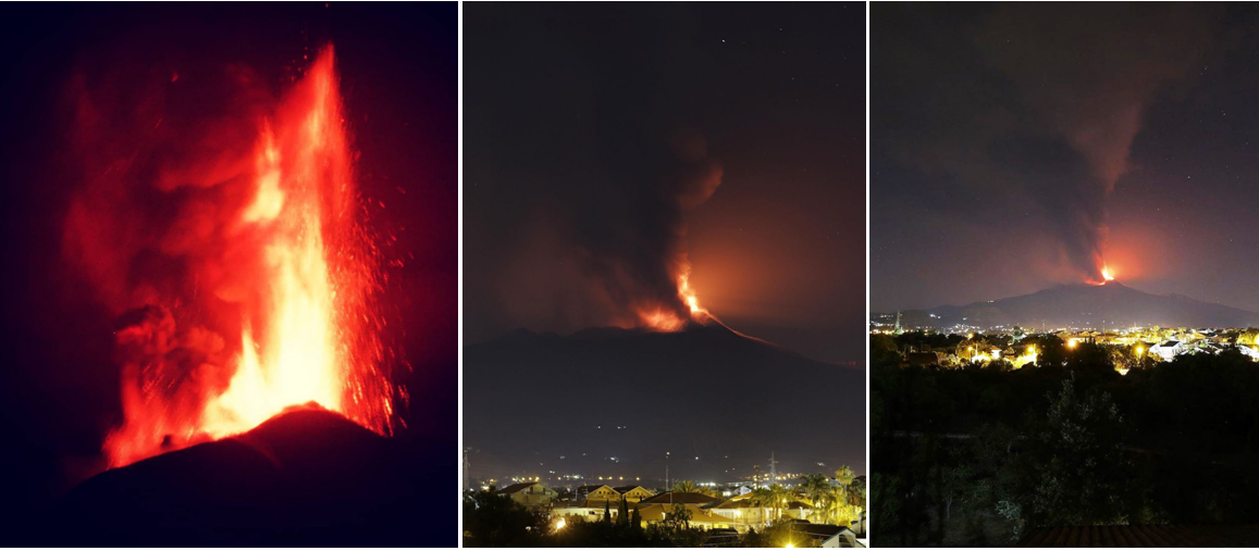 etna eruzione notte