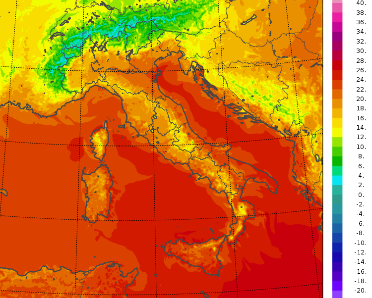 temperature minime italia oggi