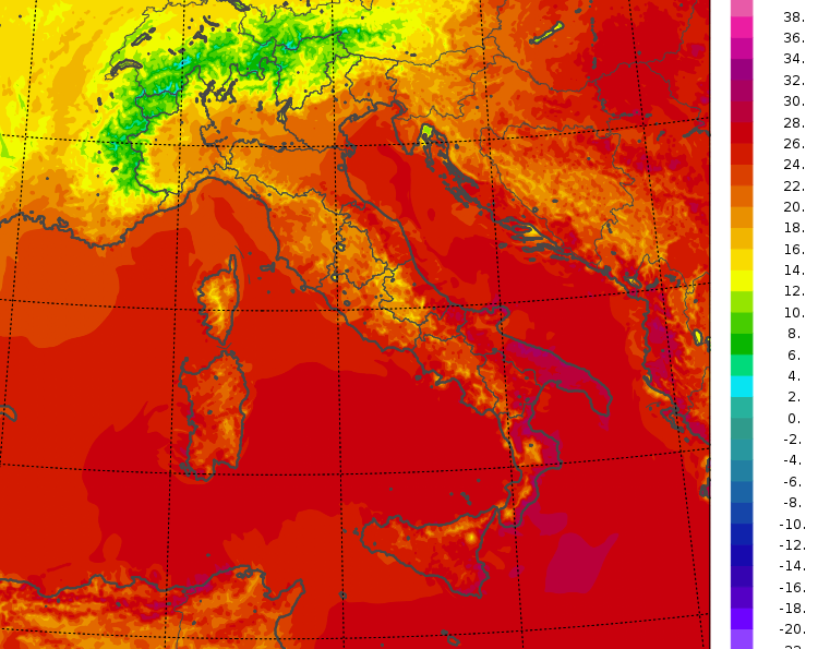 temperature minime italia oggi