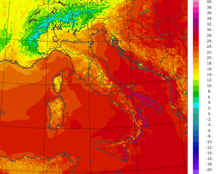 temperature minime italia oggi