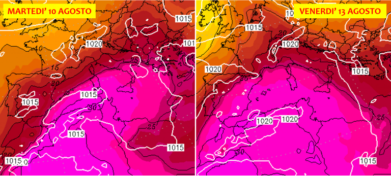 meteo italia 10 13 agosto 2021