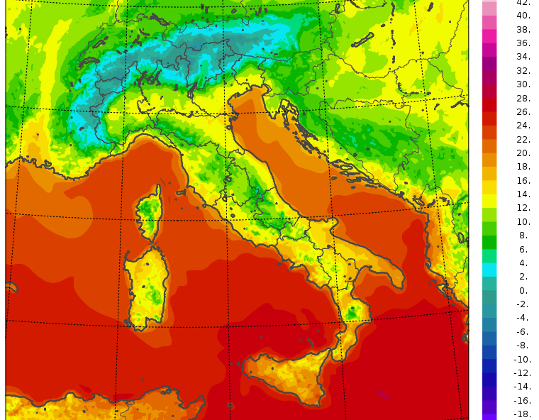 Meteo, le temperature minime di oggi +11°C a Foligno e Arezzo, +16°C a