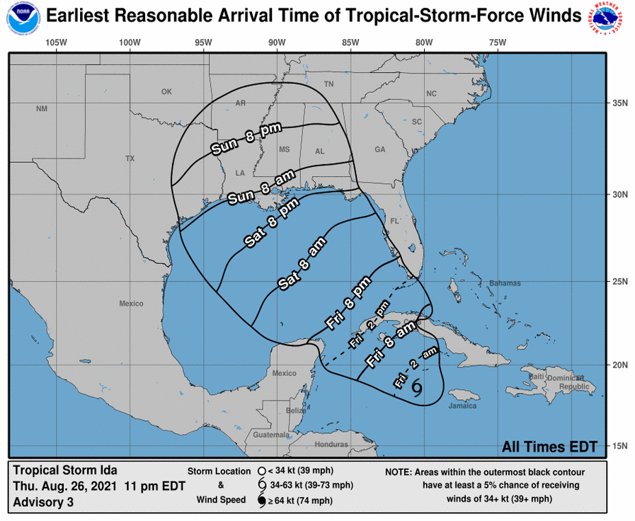 tempesta ida cuba usa