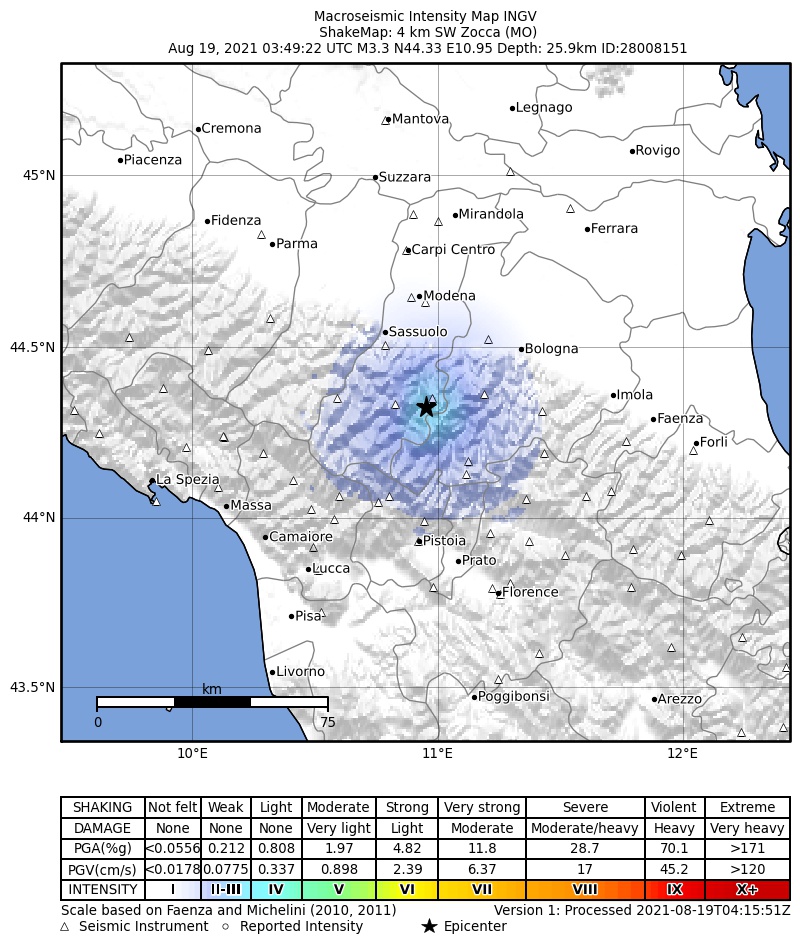 terremoto Modena Bologna Zocca