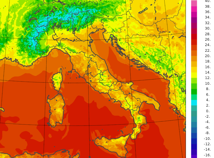 temperature minime italia oggi